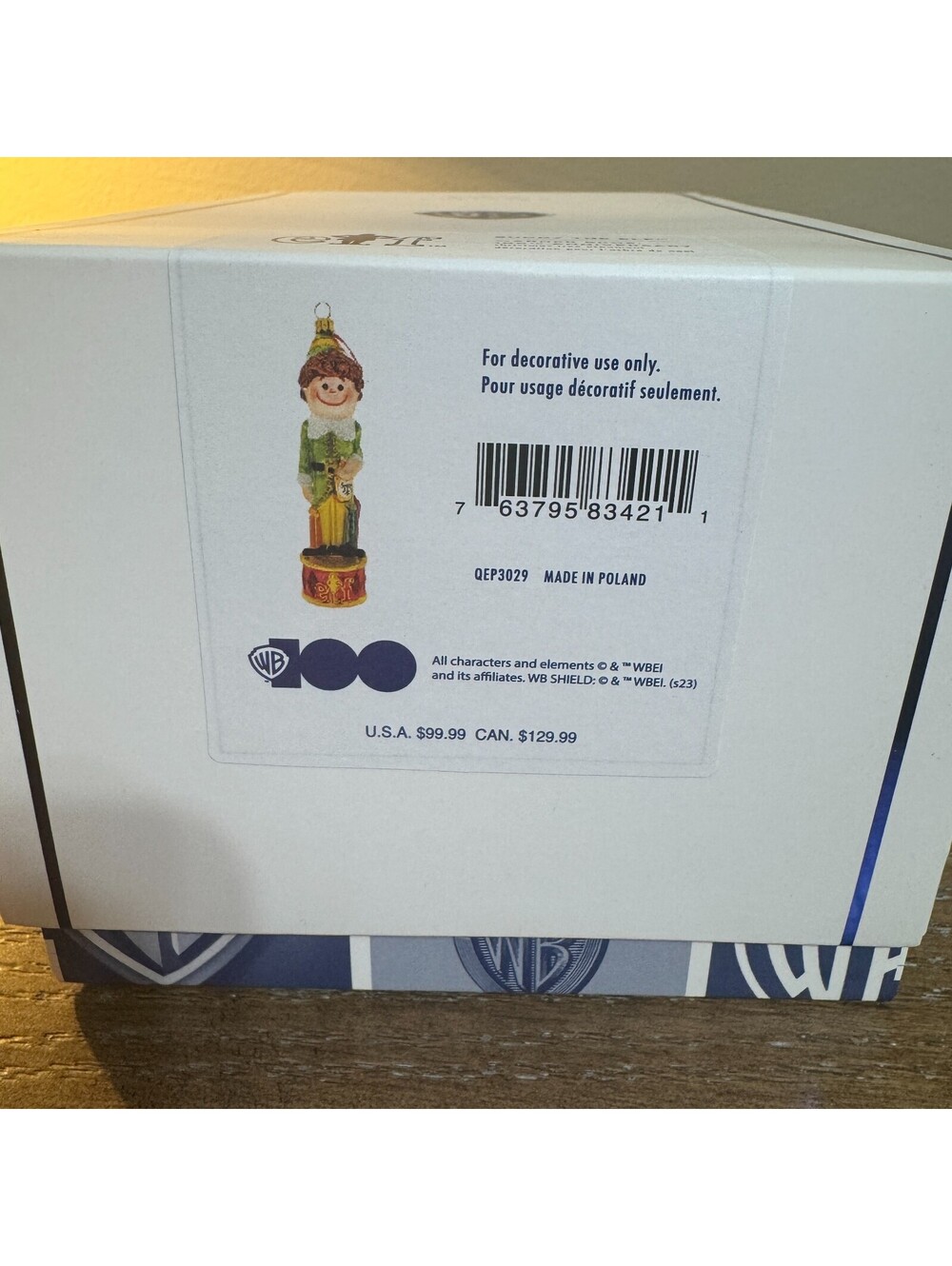 Hallmark Keepsake Ornament Buddy the Elf Glass WB 2023 NIB 100th Anniversary